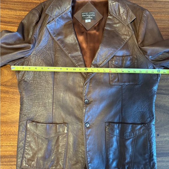 Vintage New Generation by Grais Brown Genuine Leather Jacket Blazer Size 46 - Picture 10 of 14